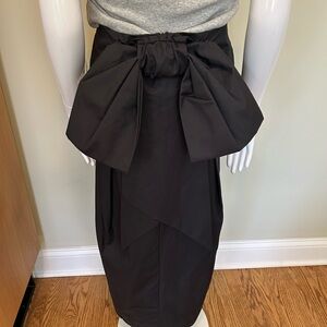 Maeve Black Pencil Skirt with Oversized Bow